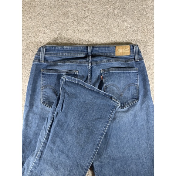 Levis 529 Jeans Womens 16 Blue Curvy Boot Cut Mid Rise Dark Wash Denim Zip Fly - Picture 1 of 11